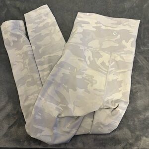 lululemon athletica Light Gray Camo Leggings
